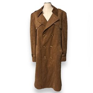 ADOLFO Chestnut Brown Double-Breasted Trench Coat